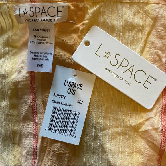 NWT L*Space Salinas Sarong /Skirt /Cover Up in Orange Cozumel Stripe - One Size - Picture 8 of 8